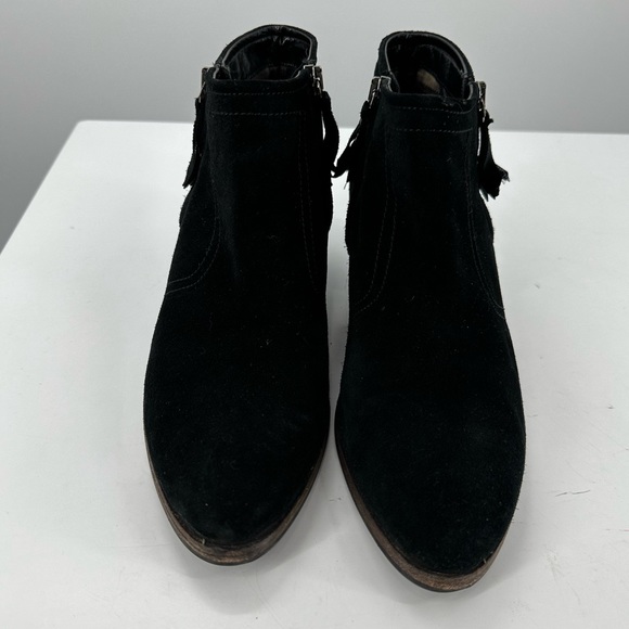 Aquatalia Black Booties Small Heel Suede Leather Womens 9 - Picture 2 of 11
